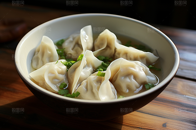 云吞饺子美食面食摄影图