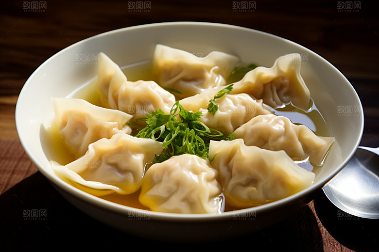 云吞饺子美食美味摄影图
