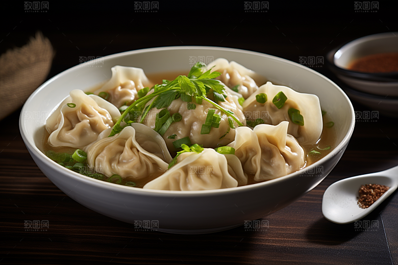 云吞饺子美食素材摄影图