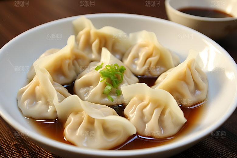 云吞饺子小吃馄饨摄影图