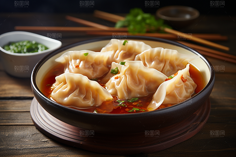 云吞饺子小吃早饭摄影图
