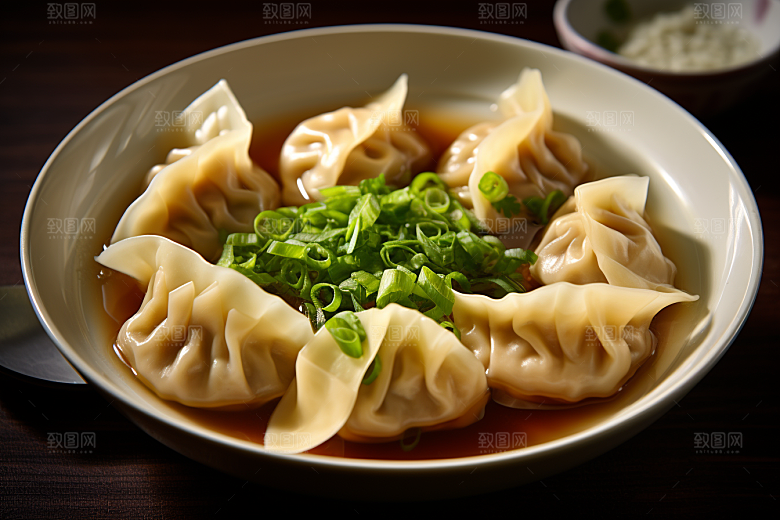云吞饺子美味面食摄影图