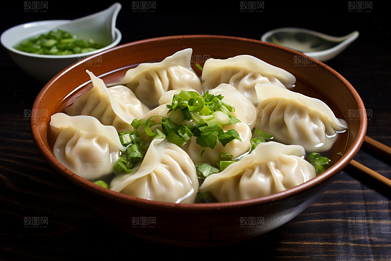 云吞饺子早饭小吃摄影图