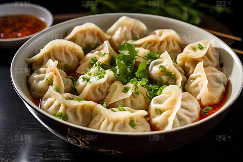 云吞饺子早饭馄饨摄影图