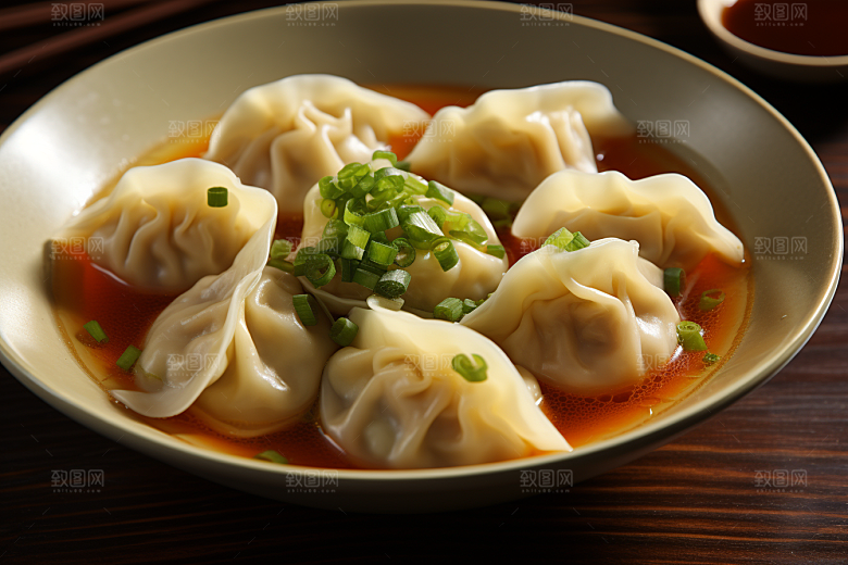 云吞饺子面食美食摄影图