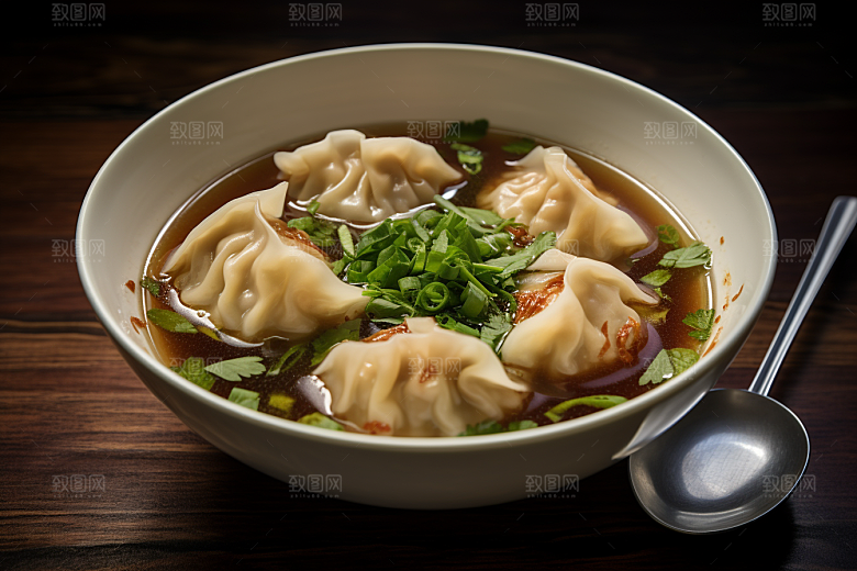 云吞饺子素材早饭摄影图