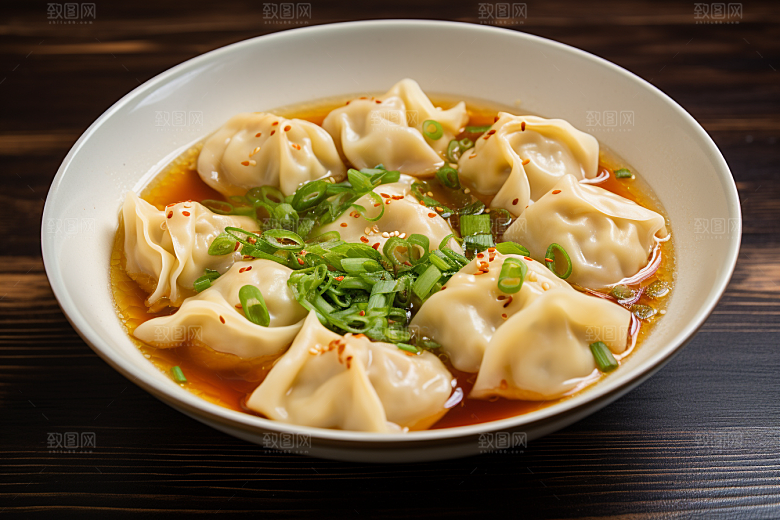云吞饺子美食面食摄影图
