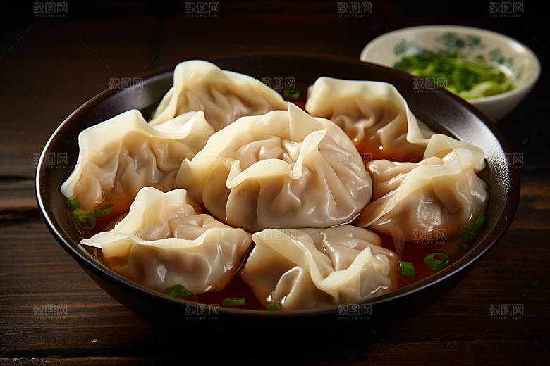云吞饺子面食素材摄影图