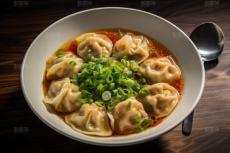 云吞饺子美食素材摄影图