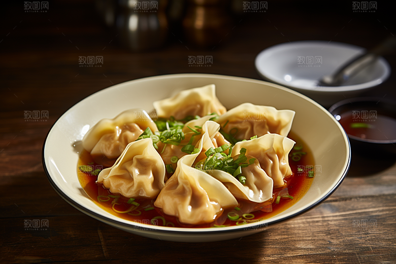 云吞饺子美食高清摄影图