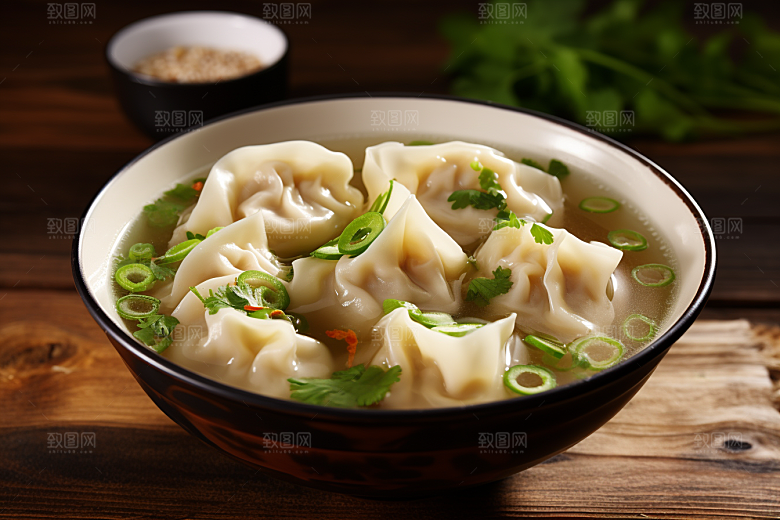 云吞饺子高清美味摄影图