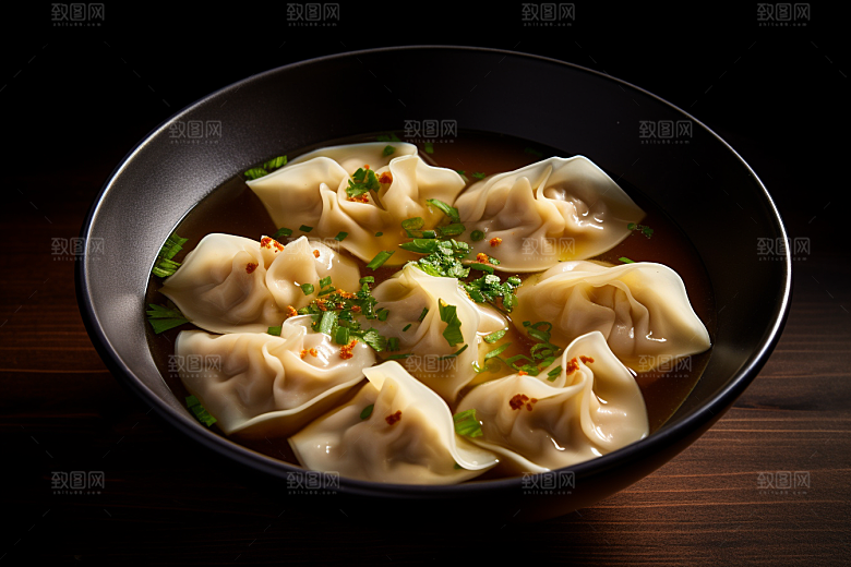 云吞饺子小吃面食摄影图