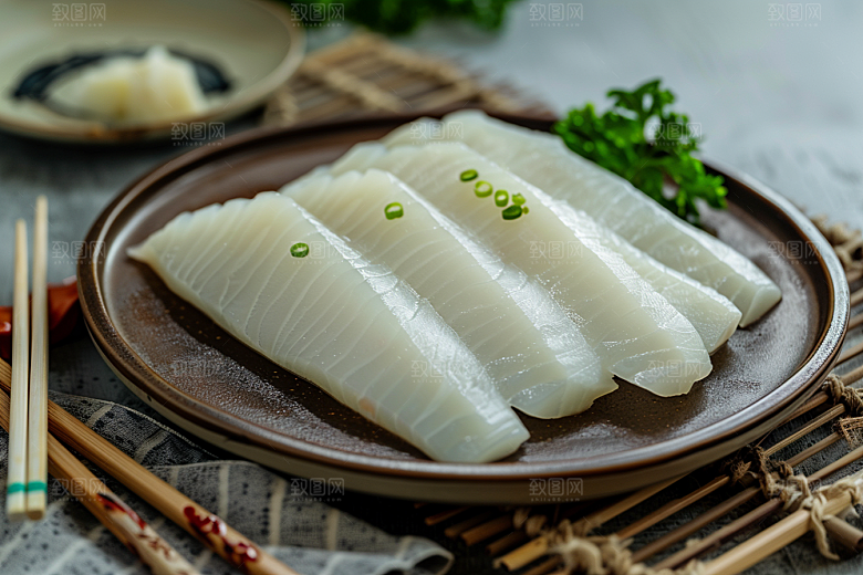 生鱼片鱼片冰鲜摄影图