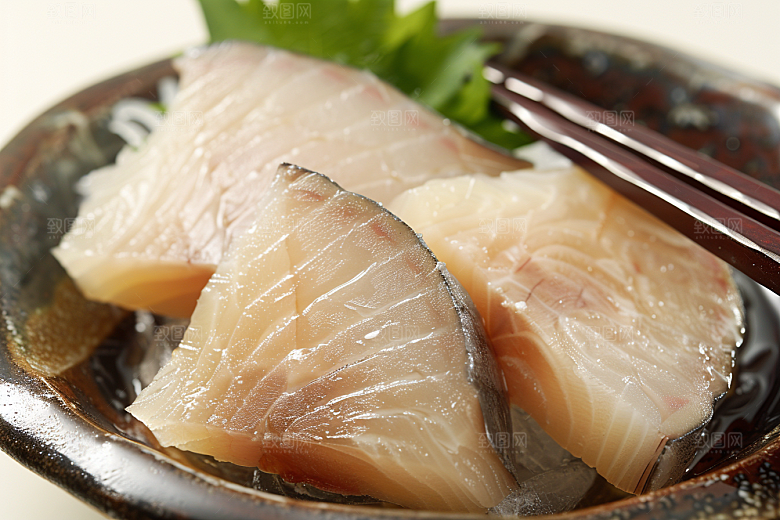 生鱼片新鲜鱼肉摄影图