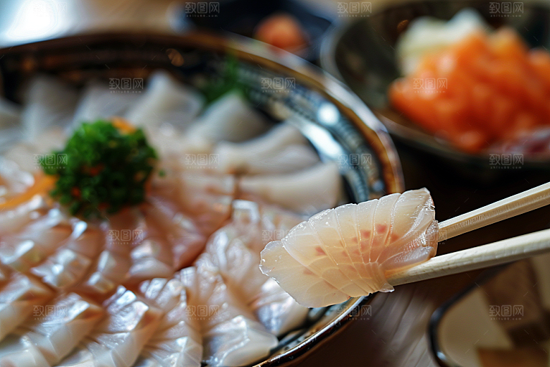 生鱼片新鲜美味摄影图