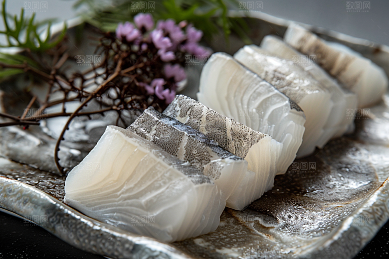 生鱼片新鲜鱼肉摄影图