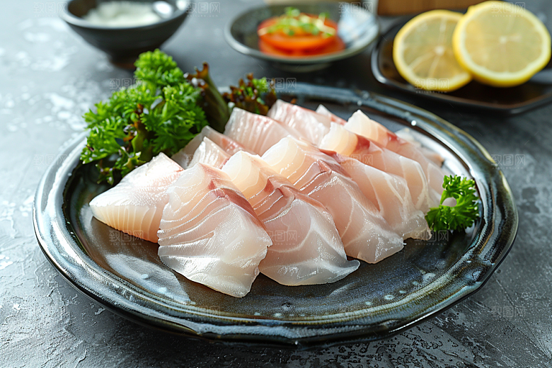 生鱼片鱼肉鱼片摄影图