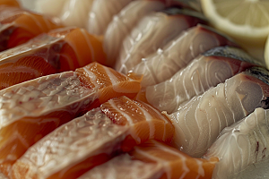 生鱼片鱼肉美食摄影图