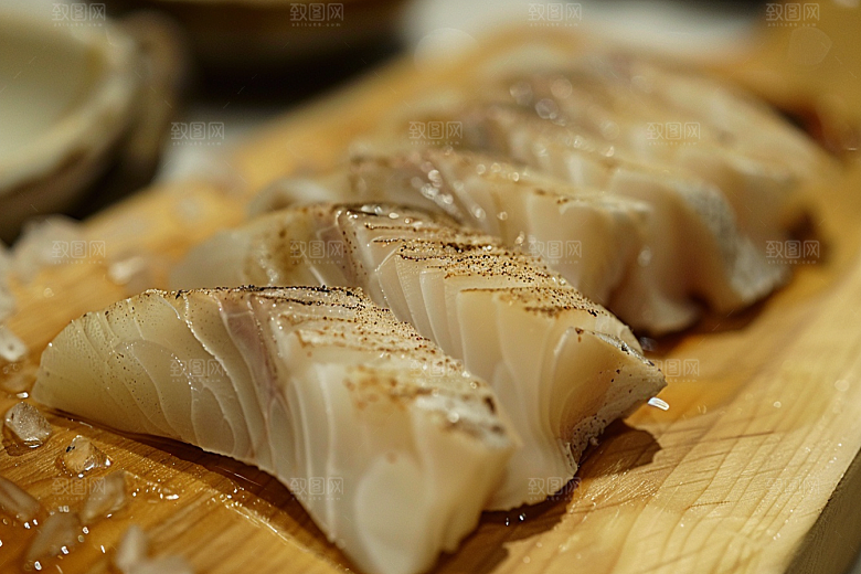 生鱼片鱼肉鱼生摄影图