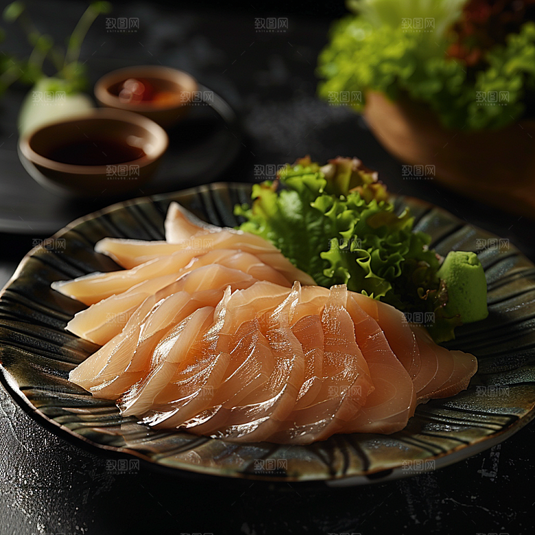生鱼片日料鱼片摄影图