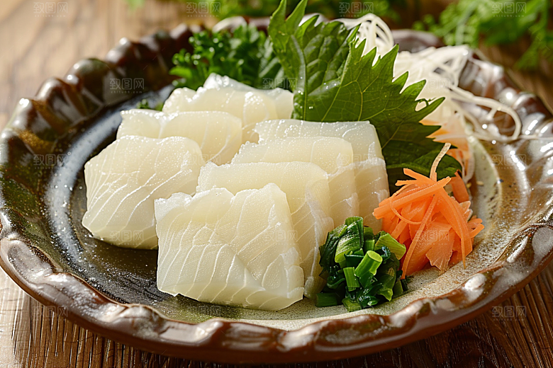 生鱼片鱼生美味摄影图