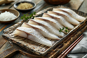 生鱼片美味鱼肉摄影图