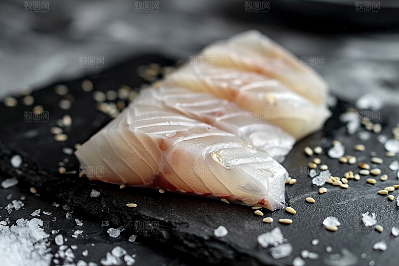 生鱼片美味鱼片摄影图