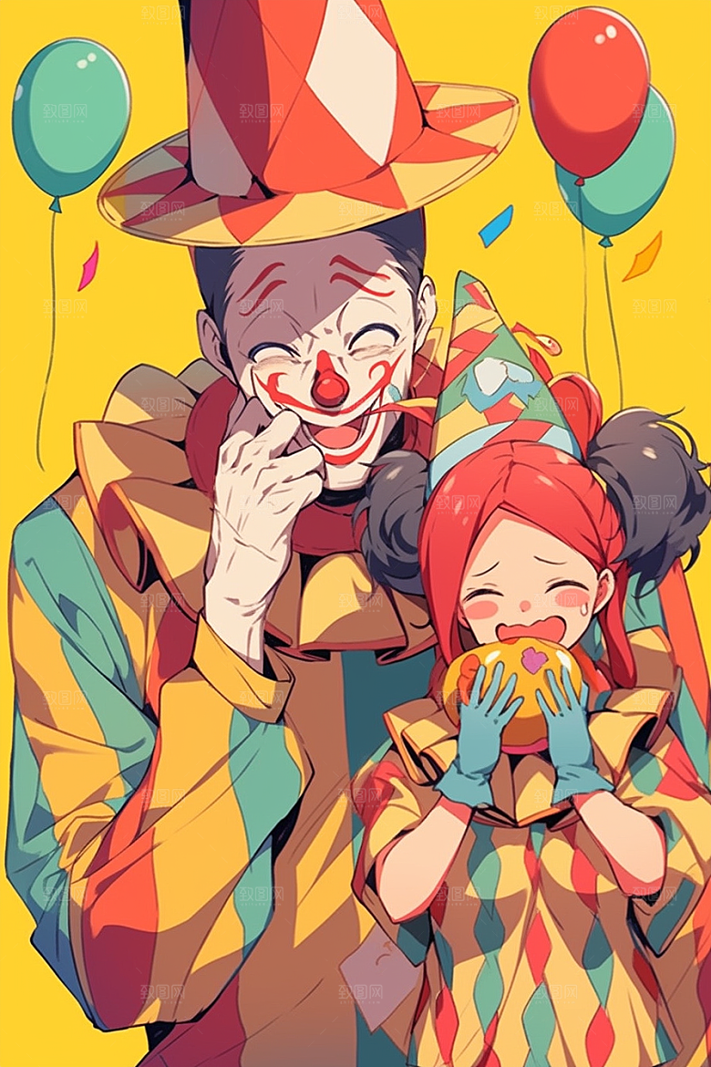 愚人节派对漫画庆典插画
