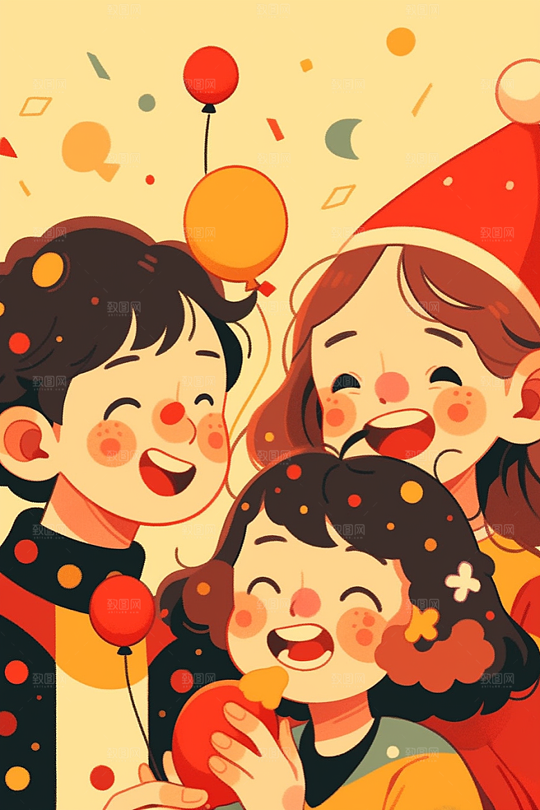 愚人节派对趣味氛围插画