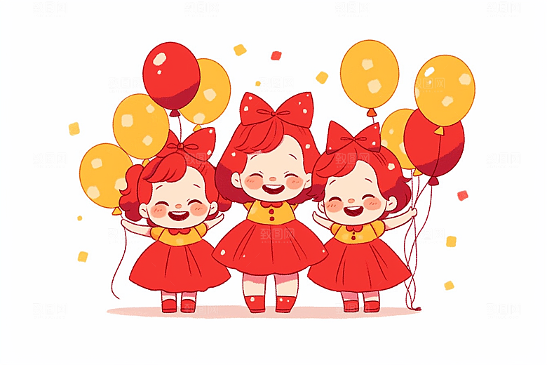 愚人节派对趣味节日插画