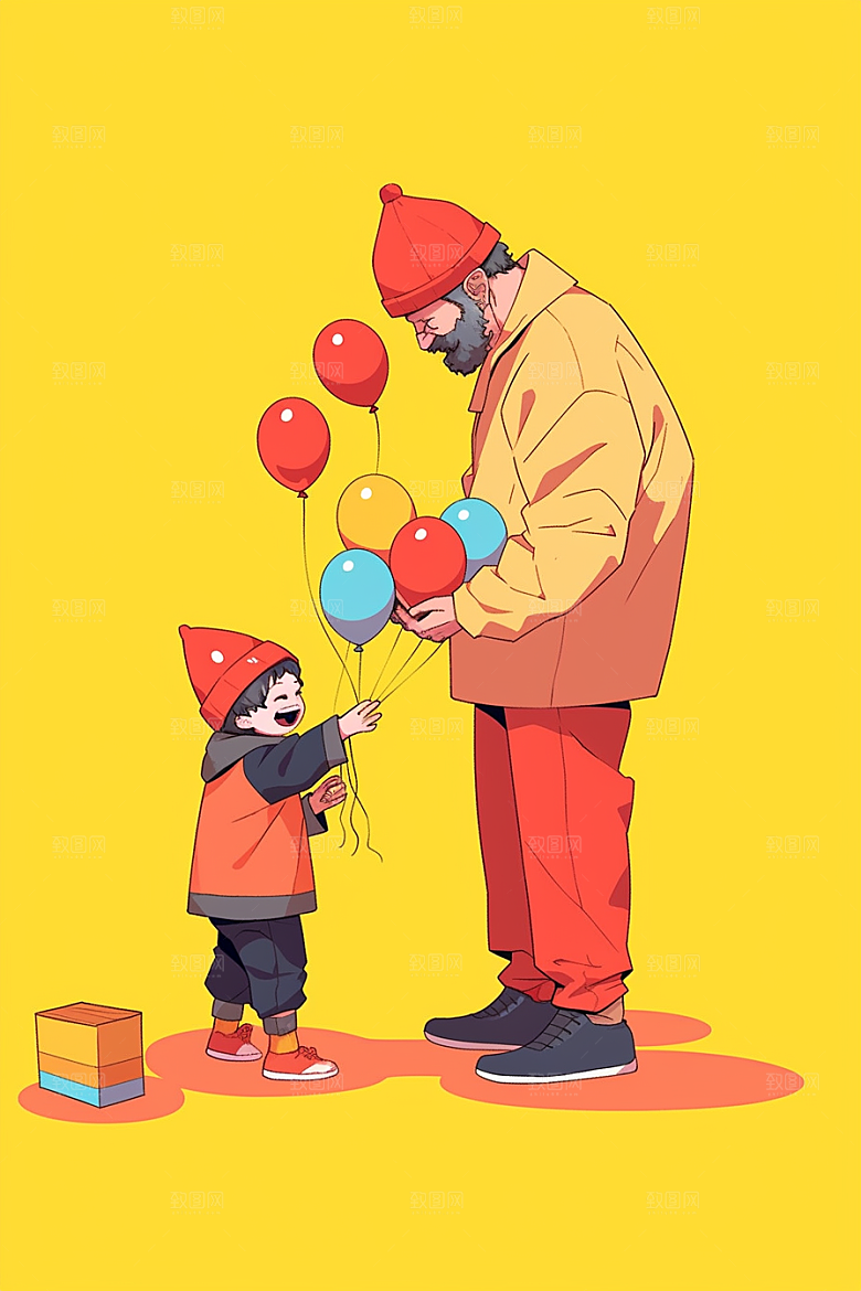 愚人节派对欢乐漫画插画
