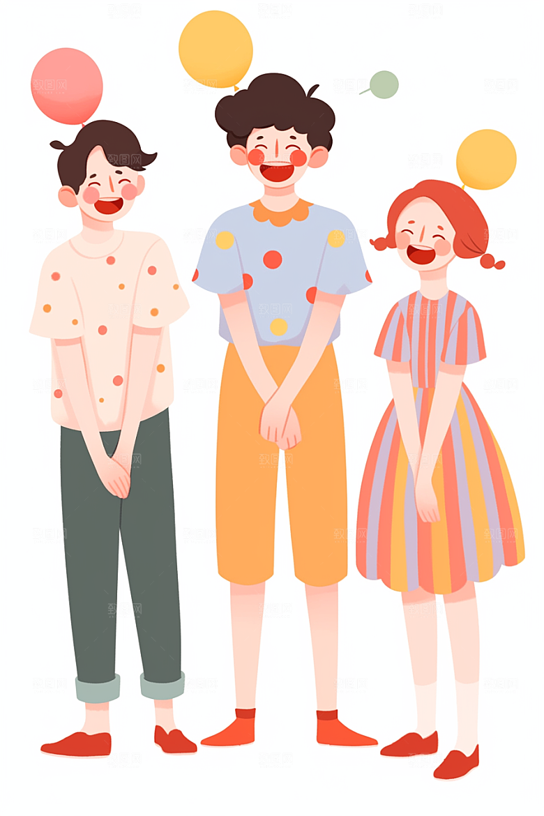 愚人节派对手绘趣味插画