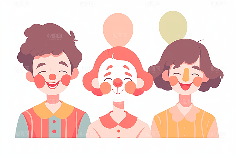 愚人节派对小丑趣味插画