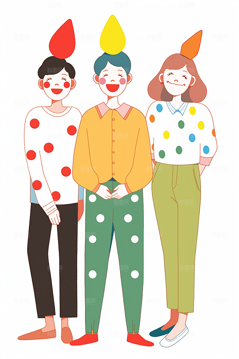 愚人节派对趣味彩色插画