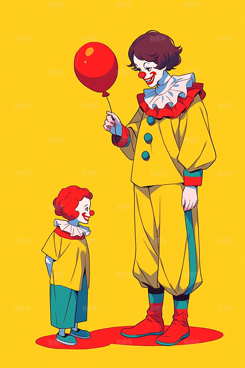 愚人节派对氛围可爱插画