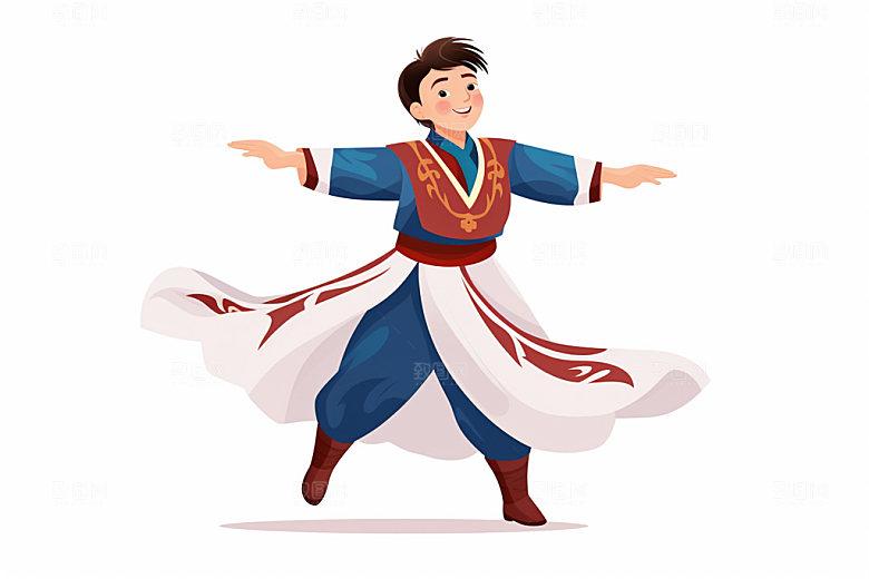 藏族人物传统少数民族插画