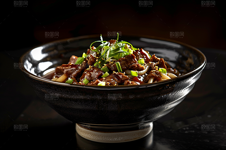 早餐面条拉面美味摄影图