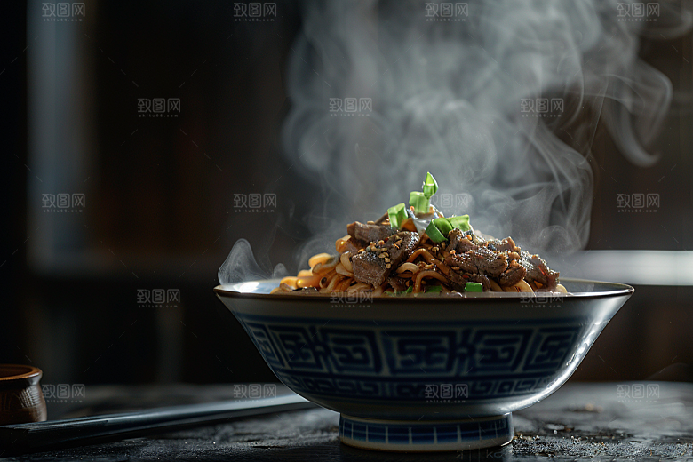 早餐面条美食拉面摄影图