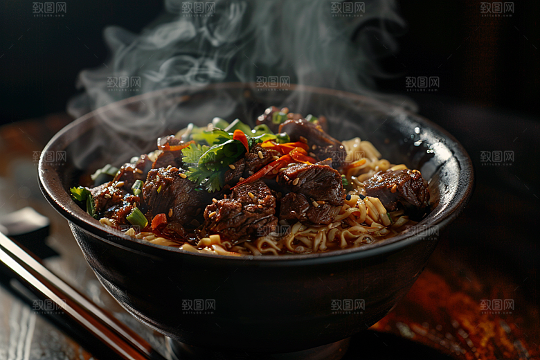 早餐面条汤面面条摄影图