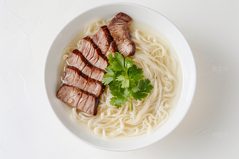 早餐面条面食热气腾腾摄影图