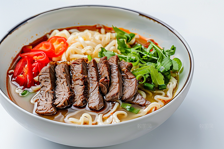 早餐面条美食小吃摄影图