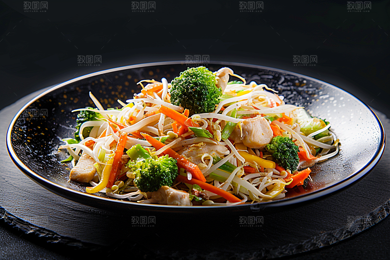 早餐面条汤面美食摄影图
