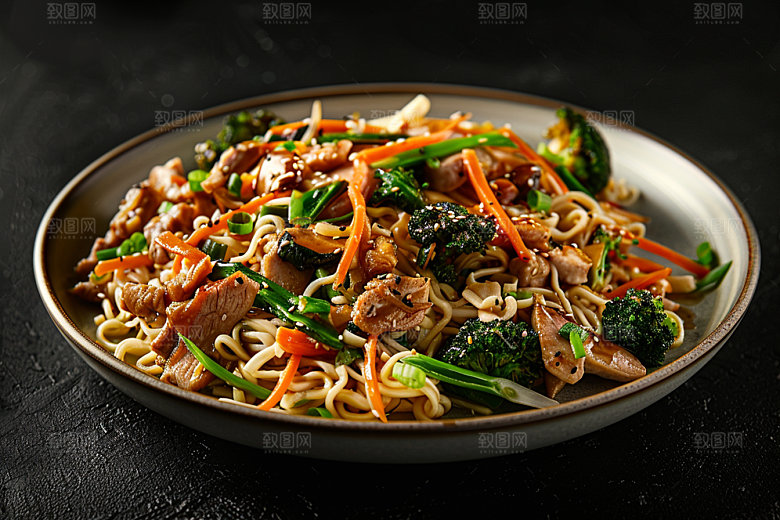 早餐面条小吃美食摄影图