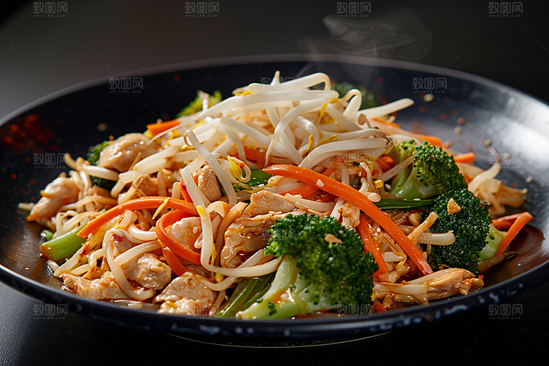 早餐面条小吃美食摄影图