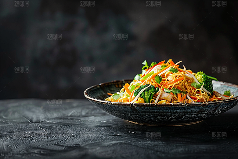 早餐面条面条汤面摄影图