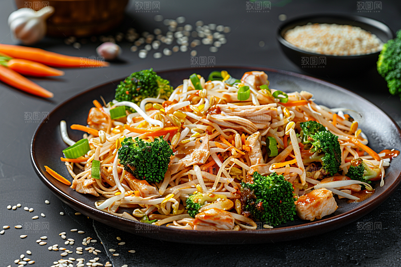 早餐面条面食汤面摄影图