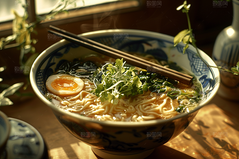 早餐面条面食美食摄影图