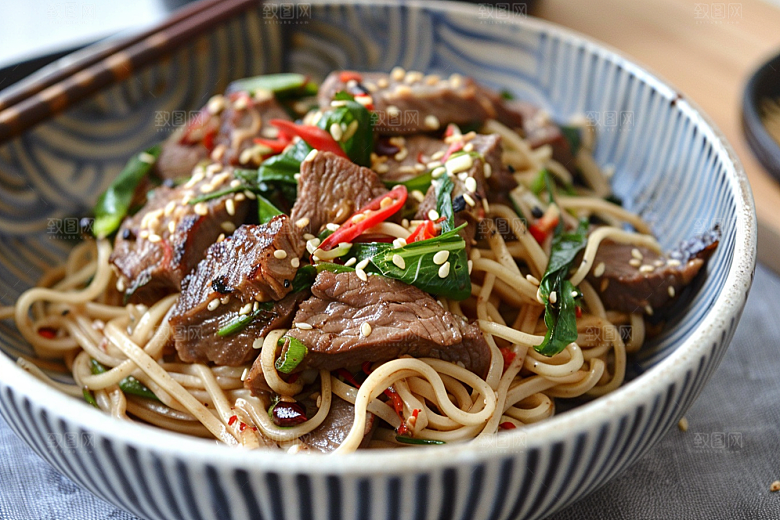 早餐面条面食美食摄影图