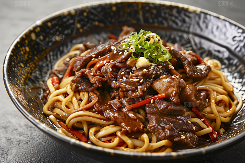 早餐面条美味面条摄影图