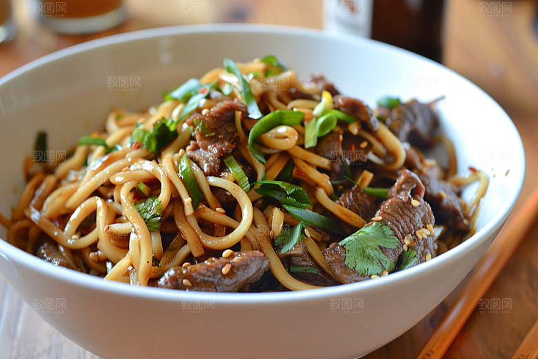 早餐面条面食小吃摄影图